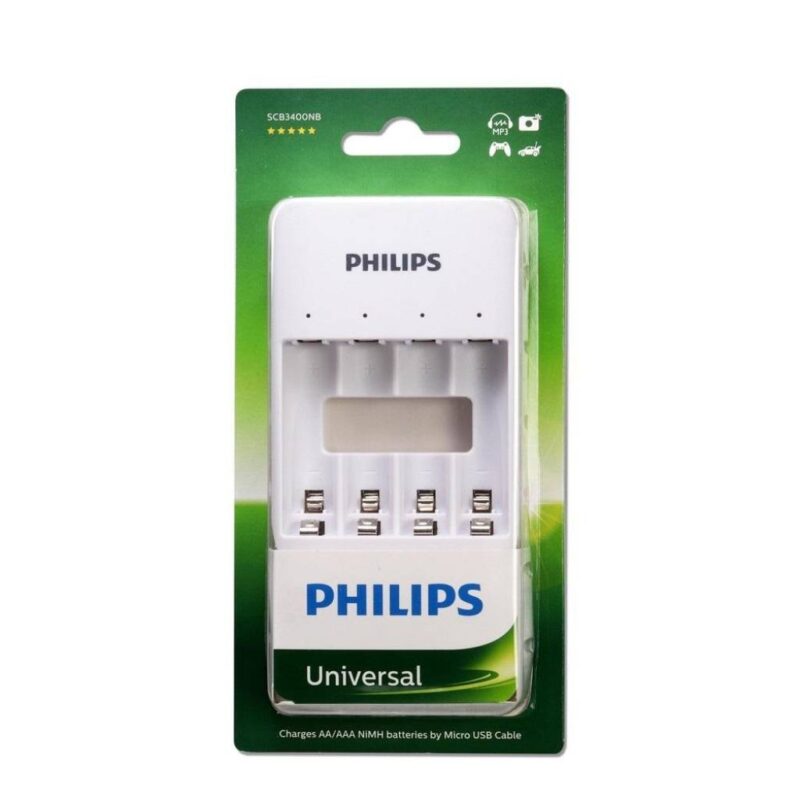 Cargador USB Philips para 4 pilas AAA/AA