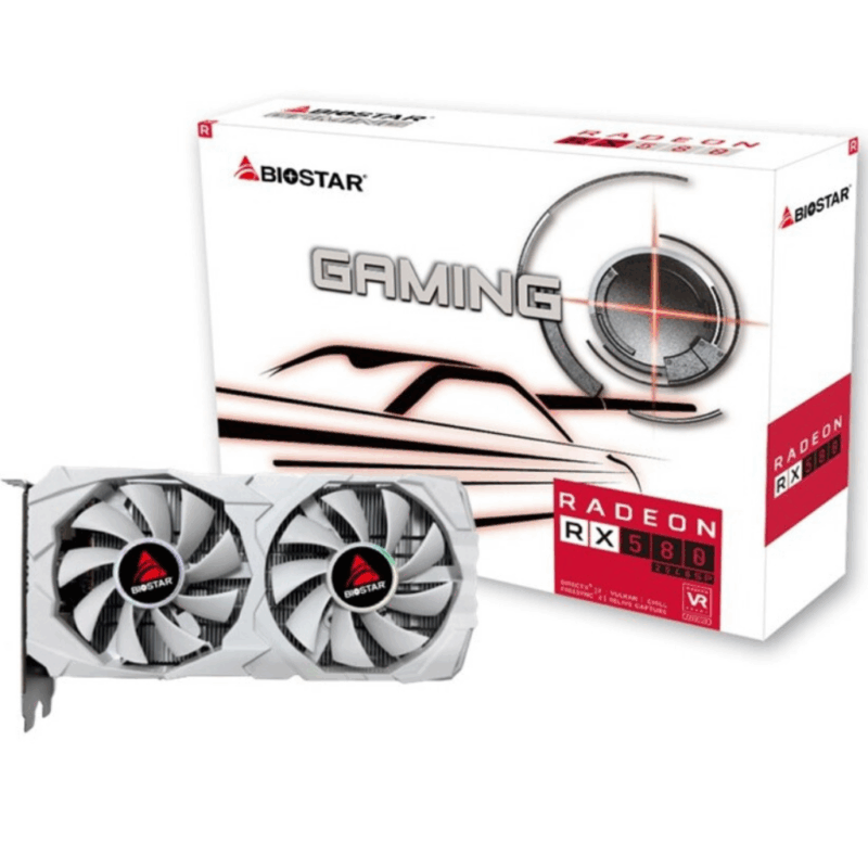 Tarjeta Video Biostar RX580 8GB blanca GDDR5